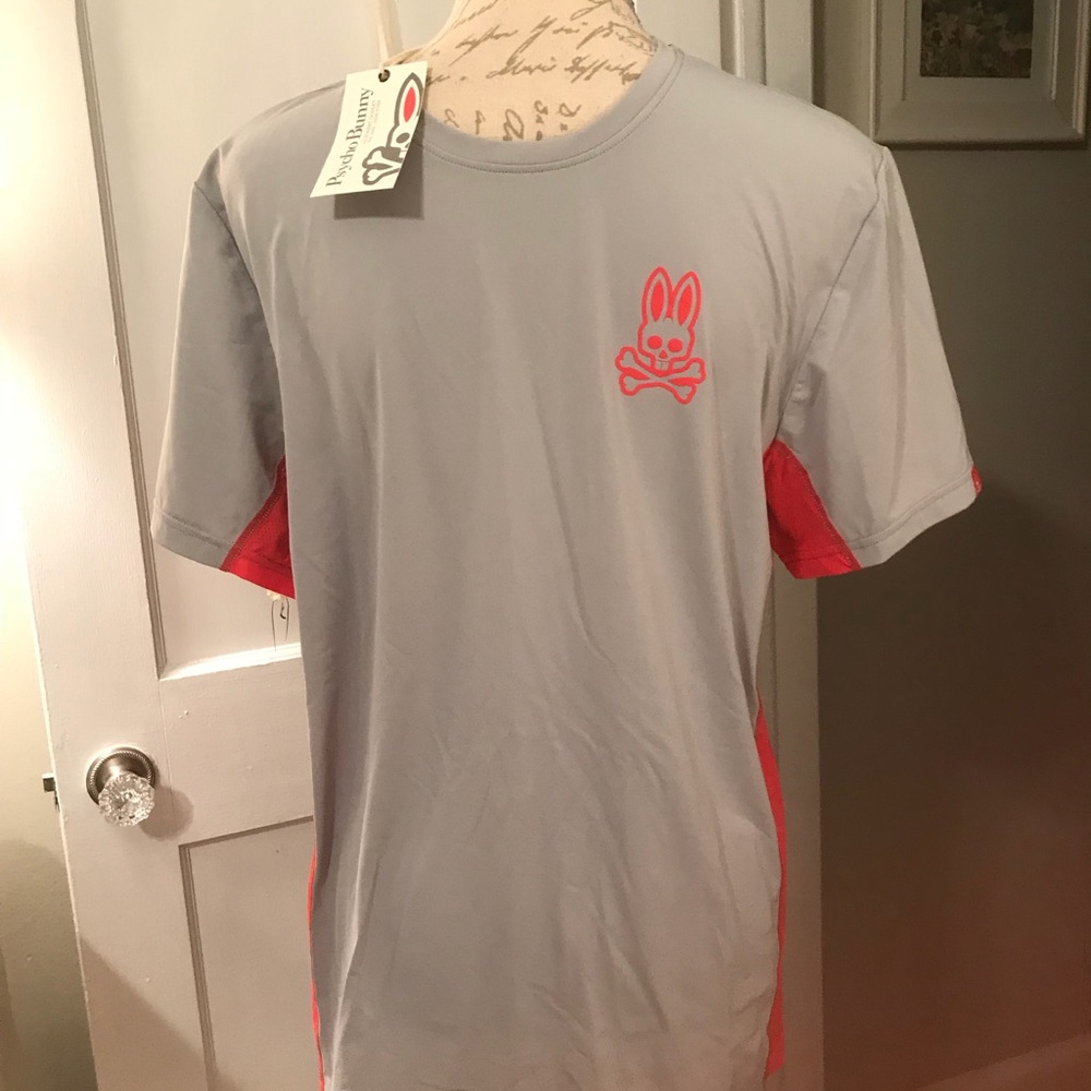 Psycho Bunny NWT gray/pink athletic shirt
